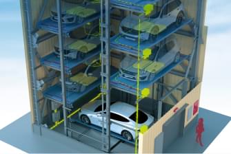 エレベータパーキングの省電力・EV充電システムについて